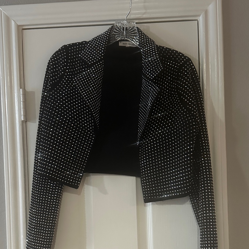 Zara Black and White Polka Dot Blazer